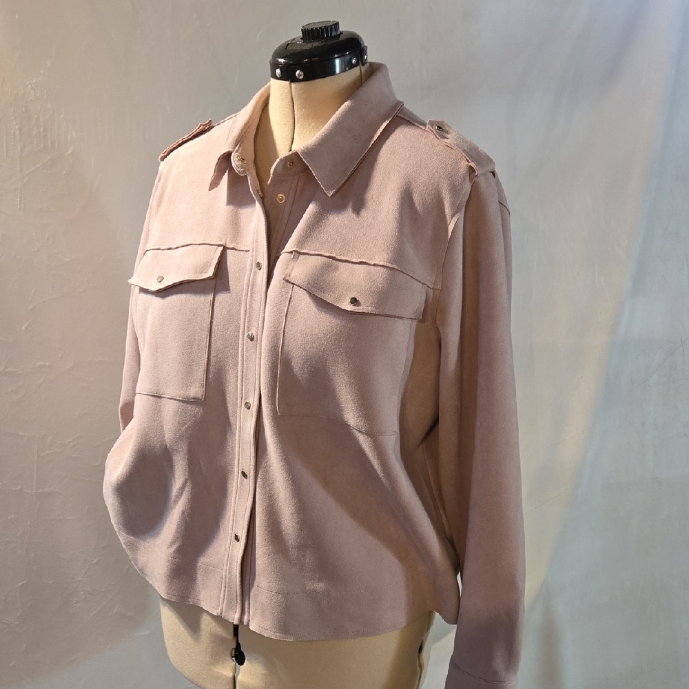 Tribal Jeans Dusty Pink Ultrasuede Utility Jacket